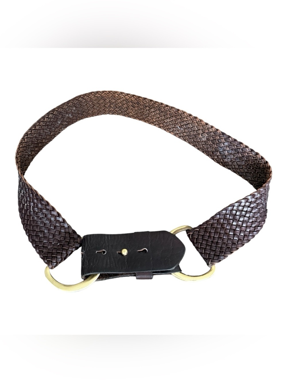 J.Crew Town Leather Braided Belt | Brass Buckle | Dark Brown